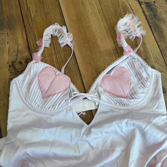New! For Love And Lemons Heart Slip Pink 45042 - Picture 11 of 15